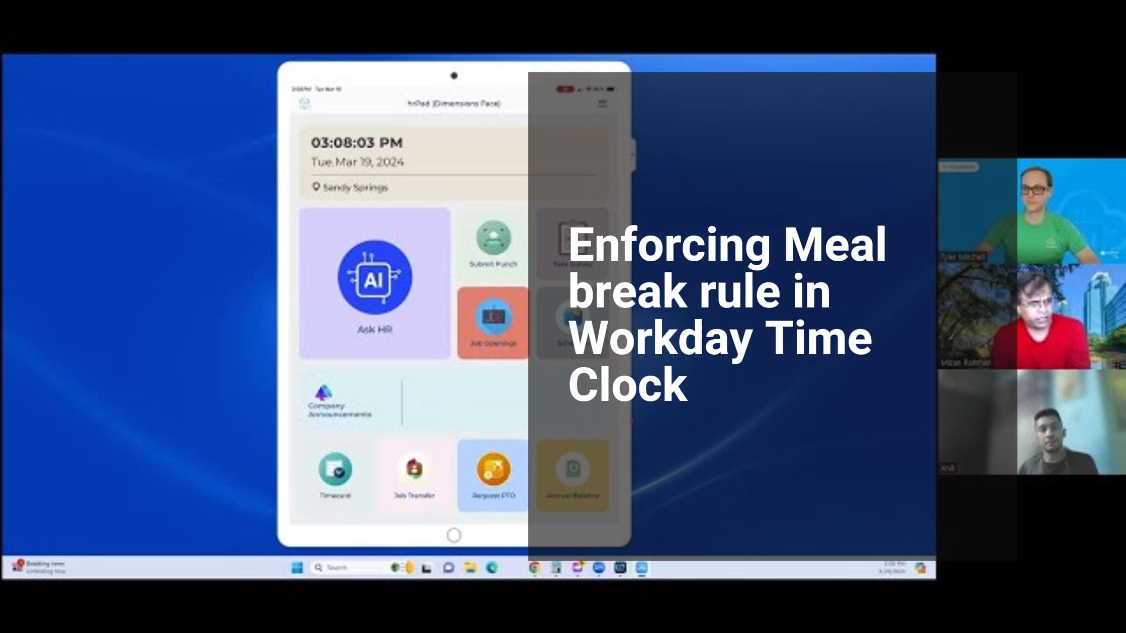 Enforcing Meal break rule in Workday Time Clock