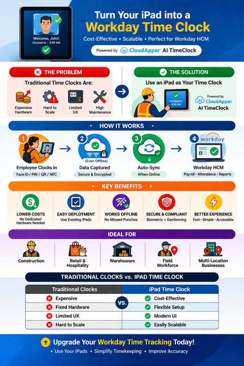 How an iPad Time Clock for Workday Works