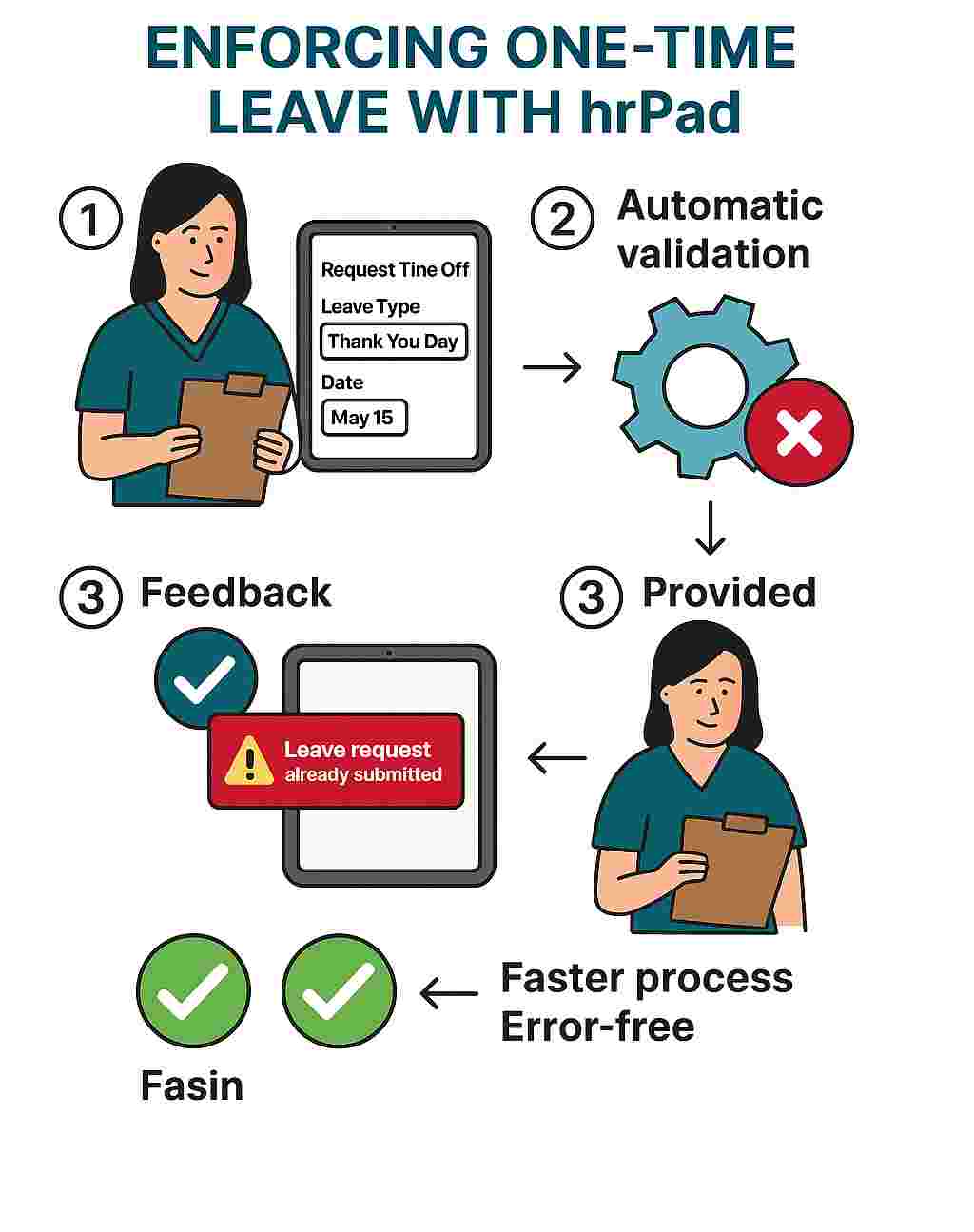 CloudApper hrPad to enforce a one-time PTO request