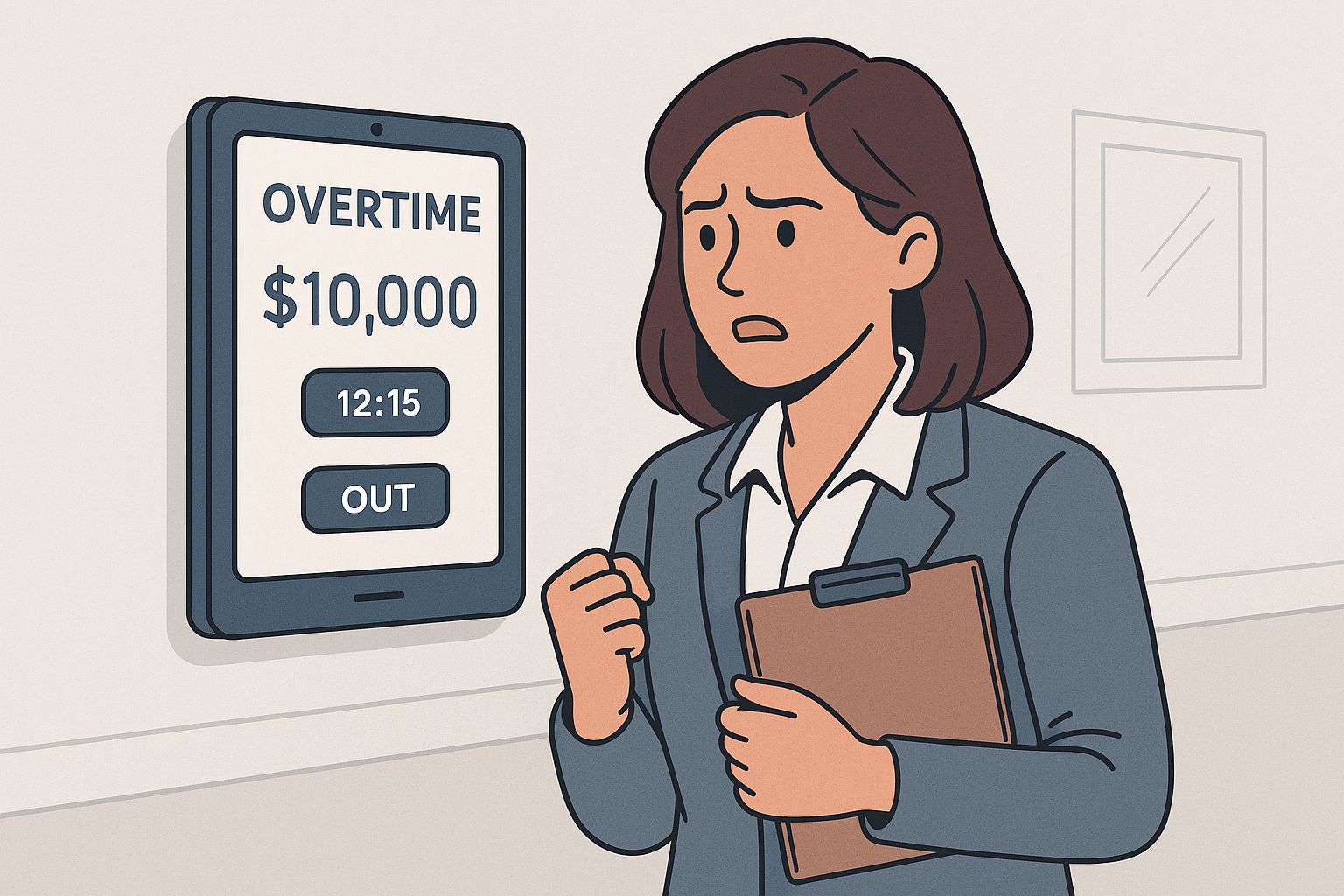 $10,000 in unapproved overtime