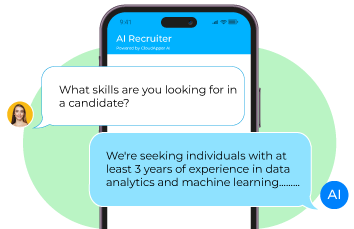 AI recruiter chatbot answering candidate skill questions to enhance candidate experience in recruitment through instant, personalized responses.