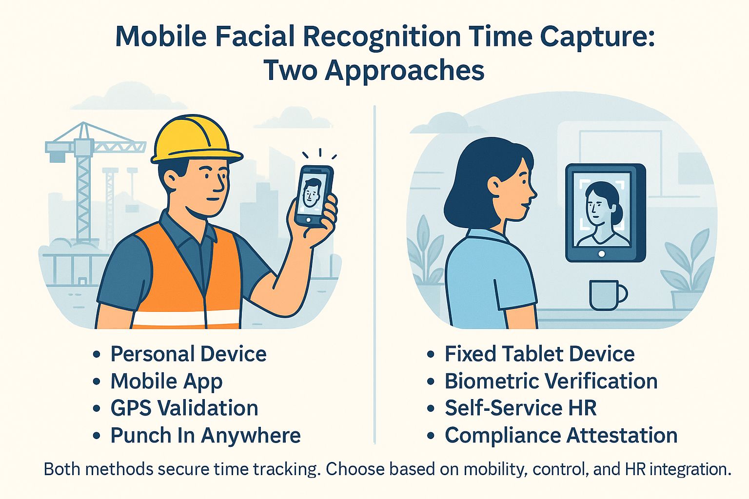 Mobile Facial Recognition Time Capture Two Approaches Compared