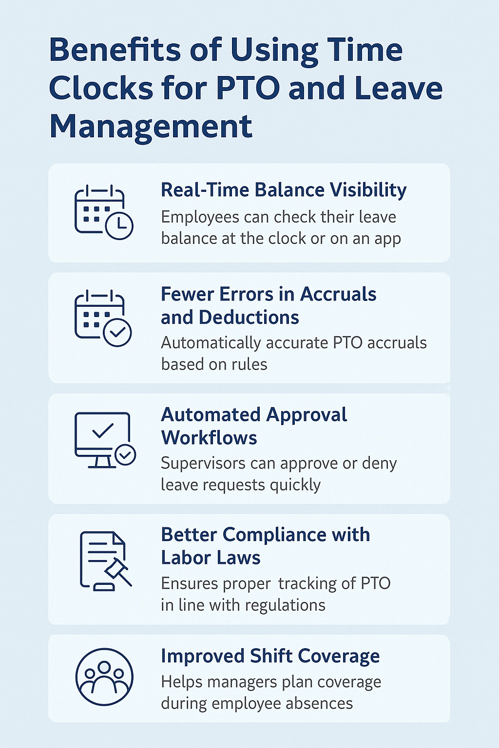 Benefits of Using Time Clocks for PTO and Leave Management