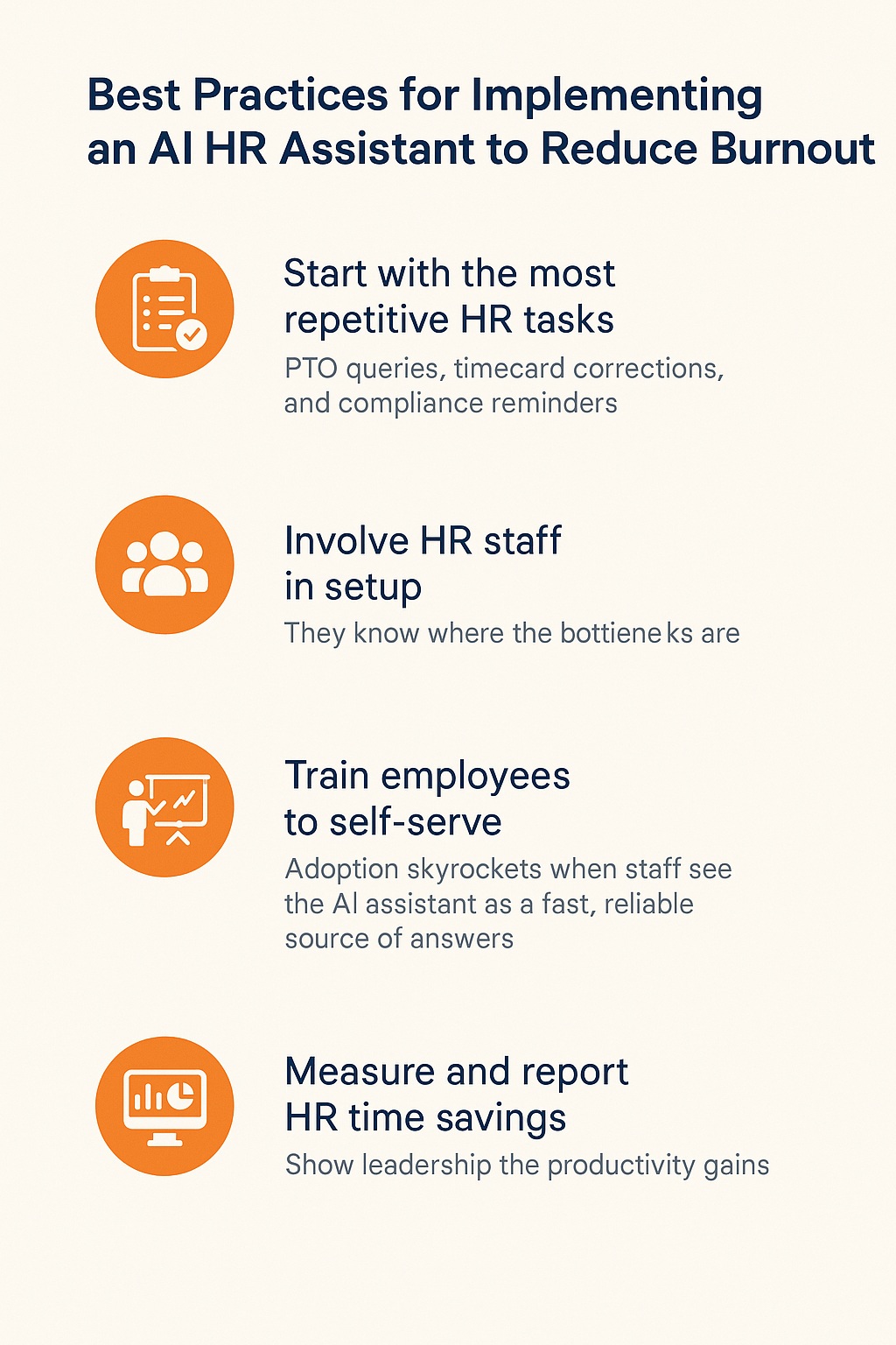 Best Practices for Implementing an AI HR Assistant to Reduce Burnout