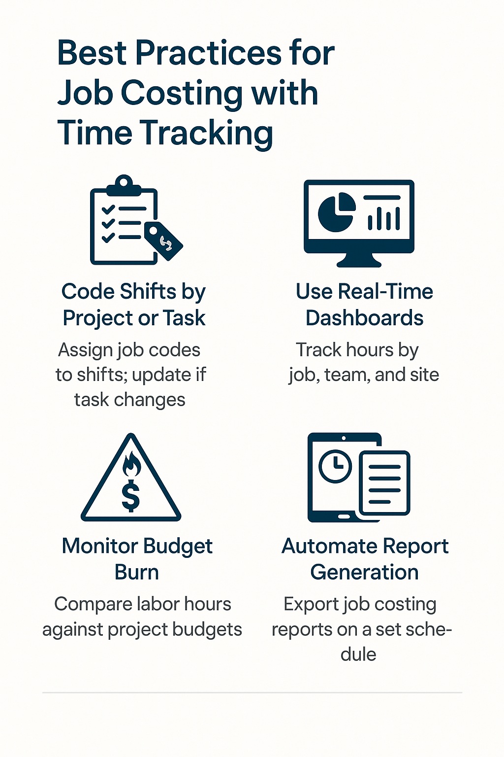 Infographic on Best Practices for Job Costing with Time Tracking