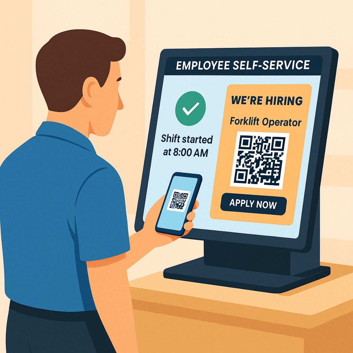 Encouraging internal mobility through time clock job postings
