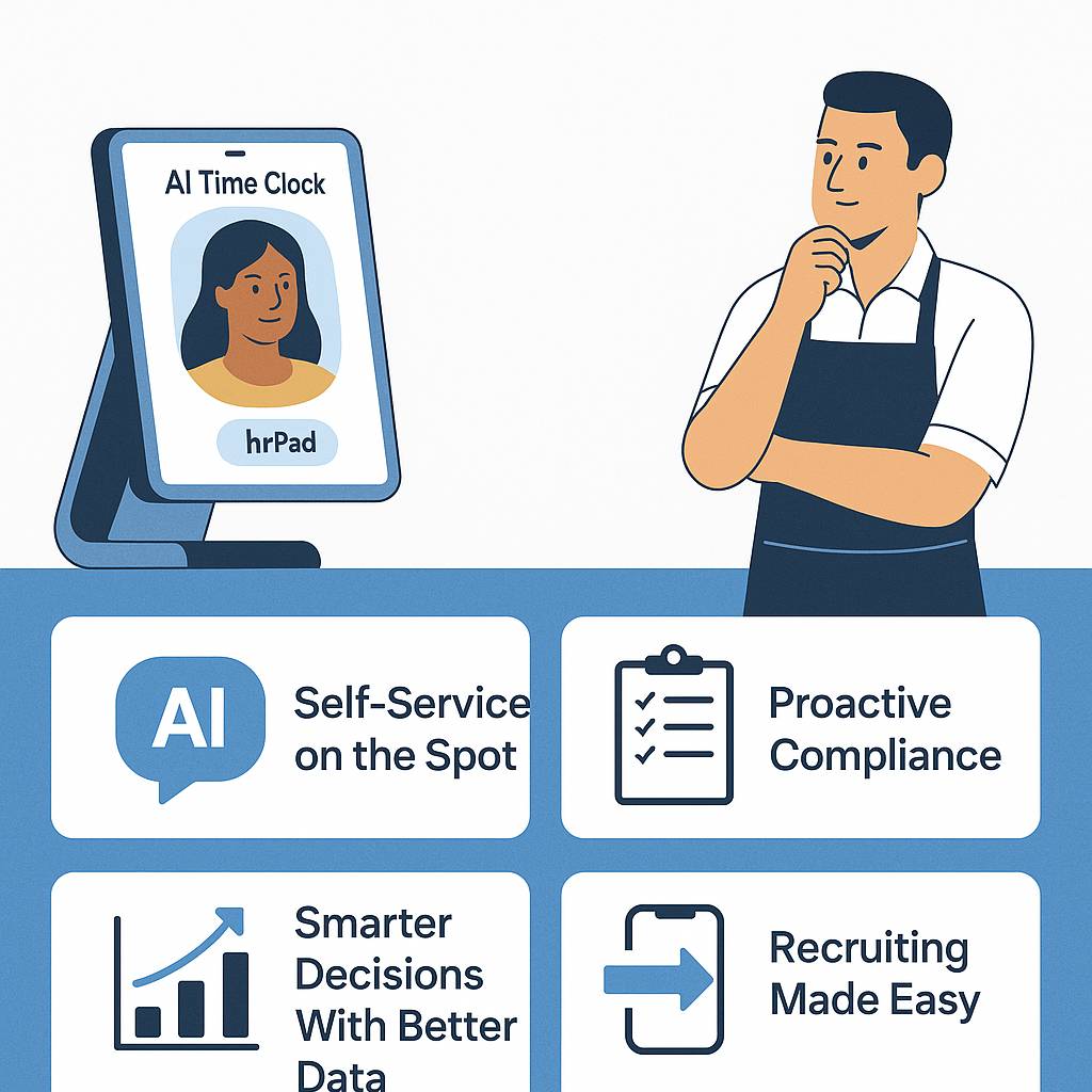 AI-Driven Time Tracking for Restaurants Streamlining Self-Service, Compliance, and Recruitment with CloudApper hrPad