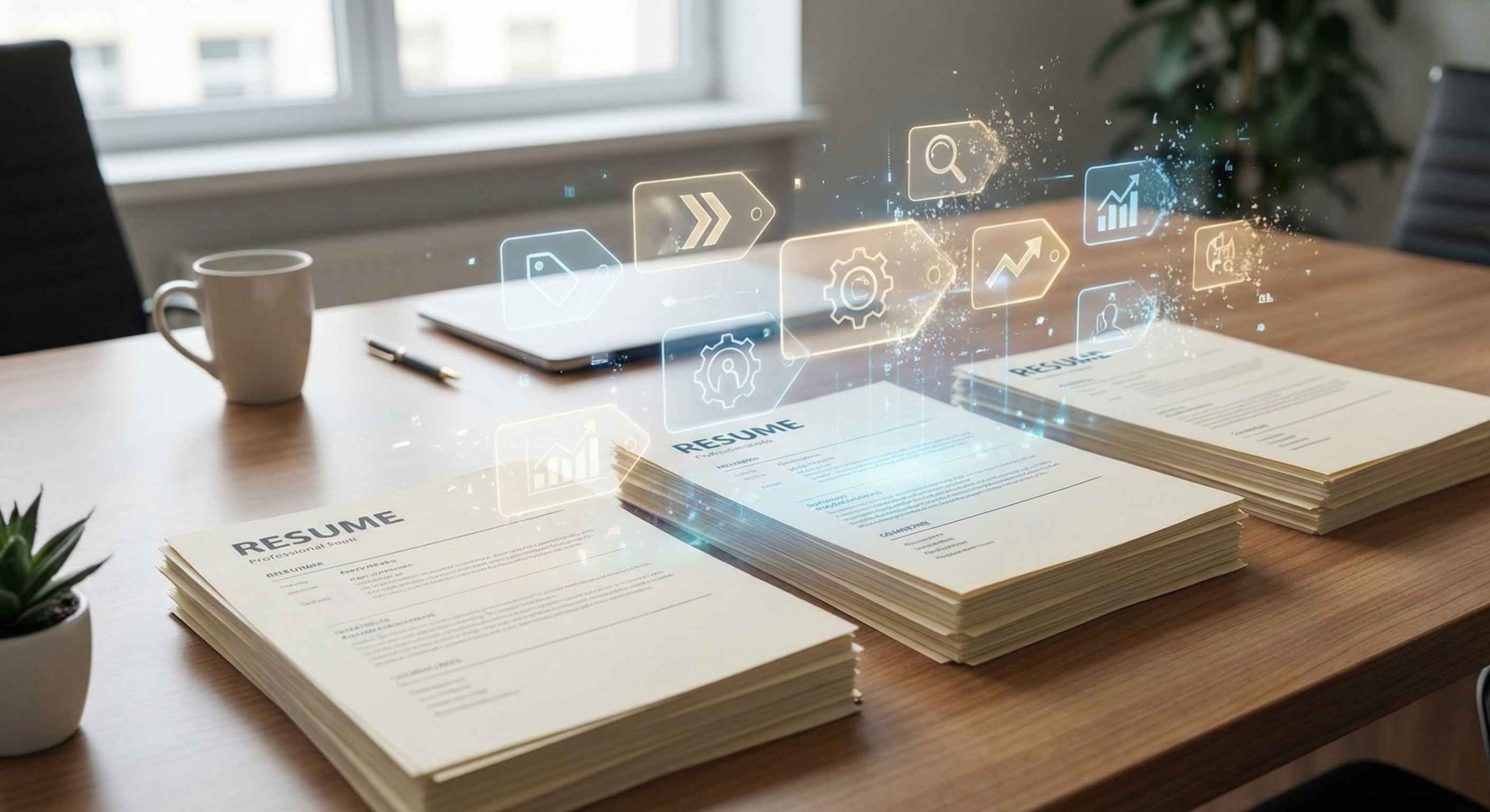 AI-generated resumes appearing polished and identical, showing how hiring signal is lost when resumes look perfect