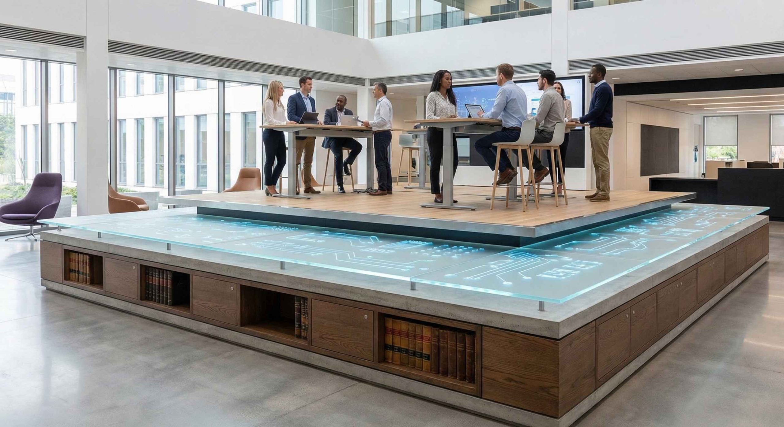 Layered hiring workflow showing AI screening in front of an applicant tracking system used for records and compliance.