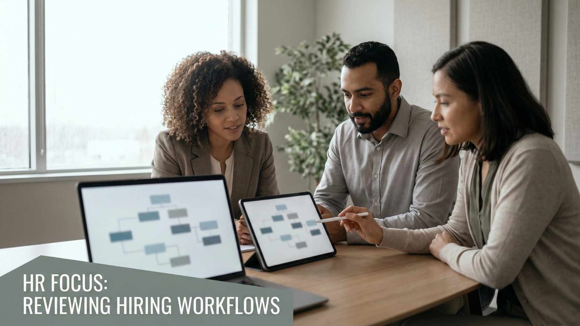 HR team reviewing explainable AI hiring outcomes and bias audit processes