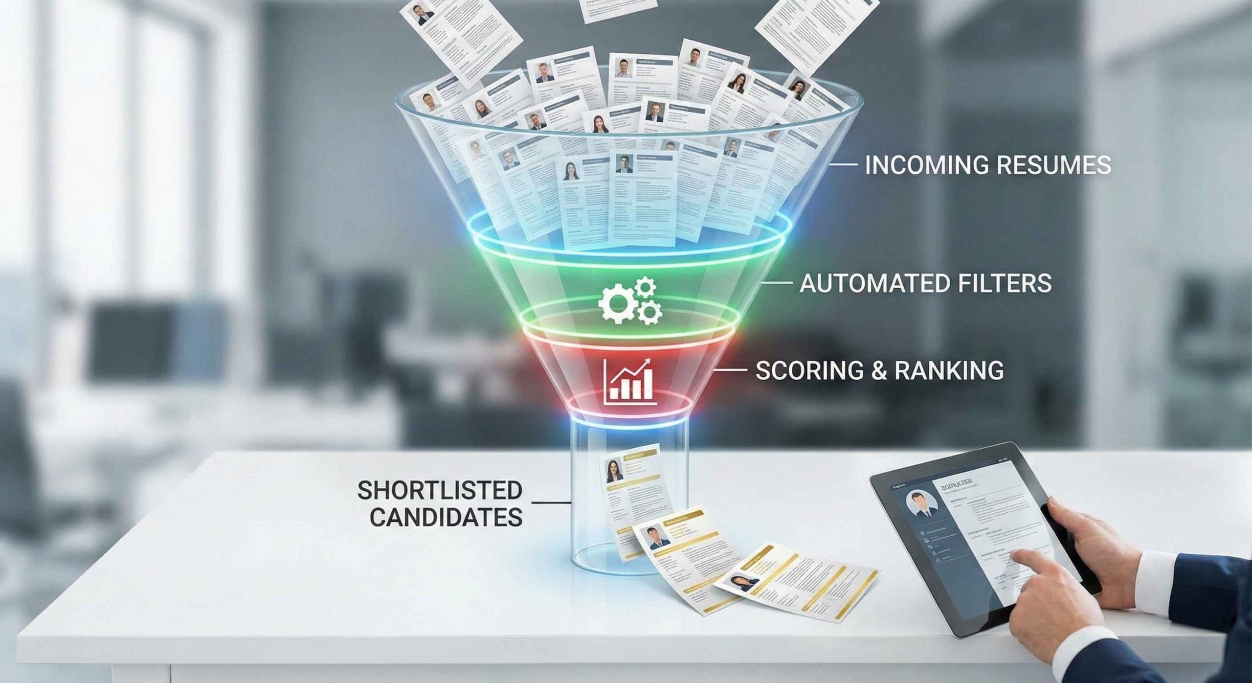 Automated screening process reducing low-fit applicant flood