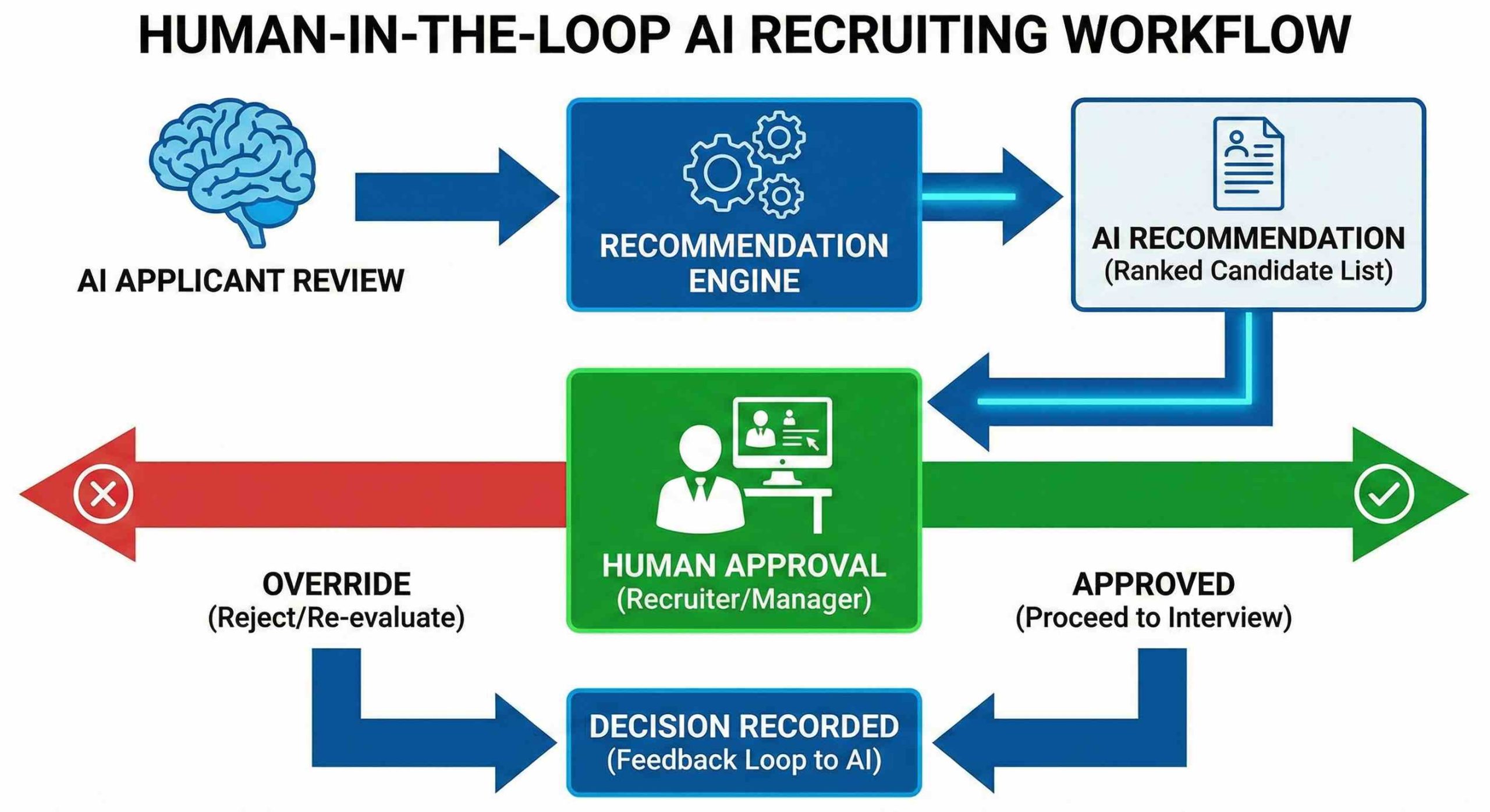 human-in-the-loop AI recruiting workflow for a better transparency in HR