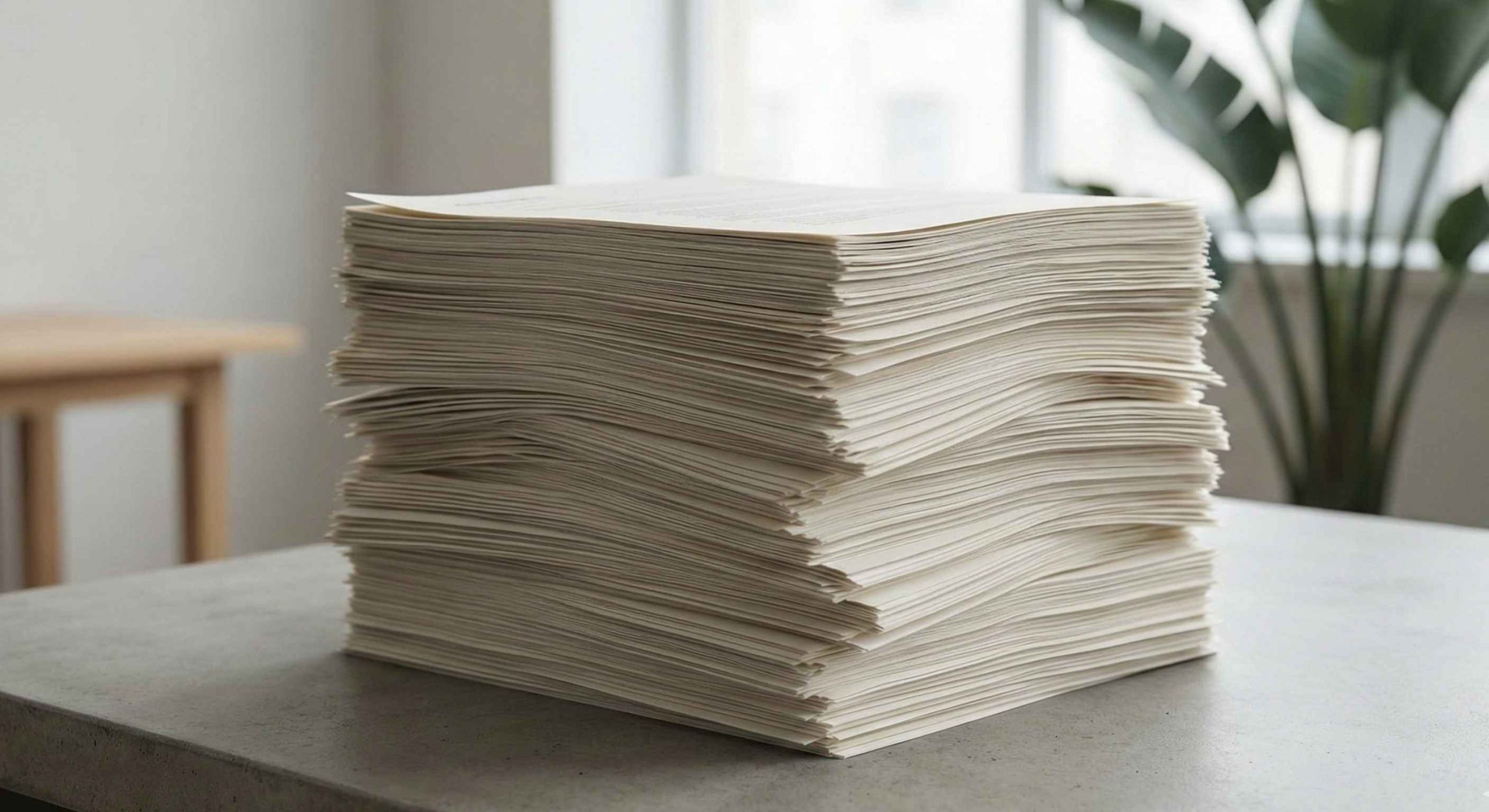 Identical resumes stacked together, symbolizing loss of differentiation in candidate screening