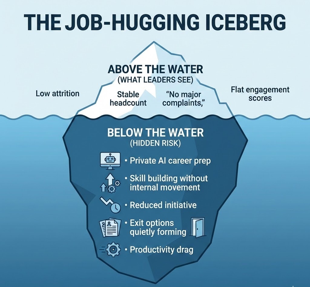 The Job-Hugging Iceberg