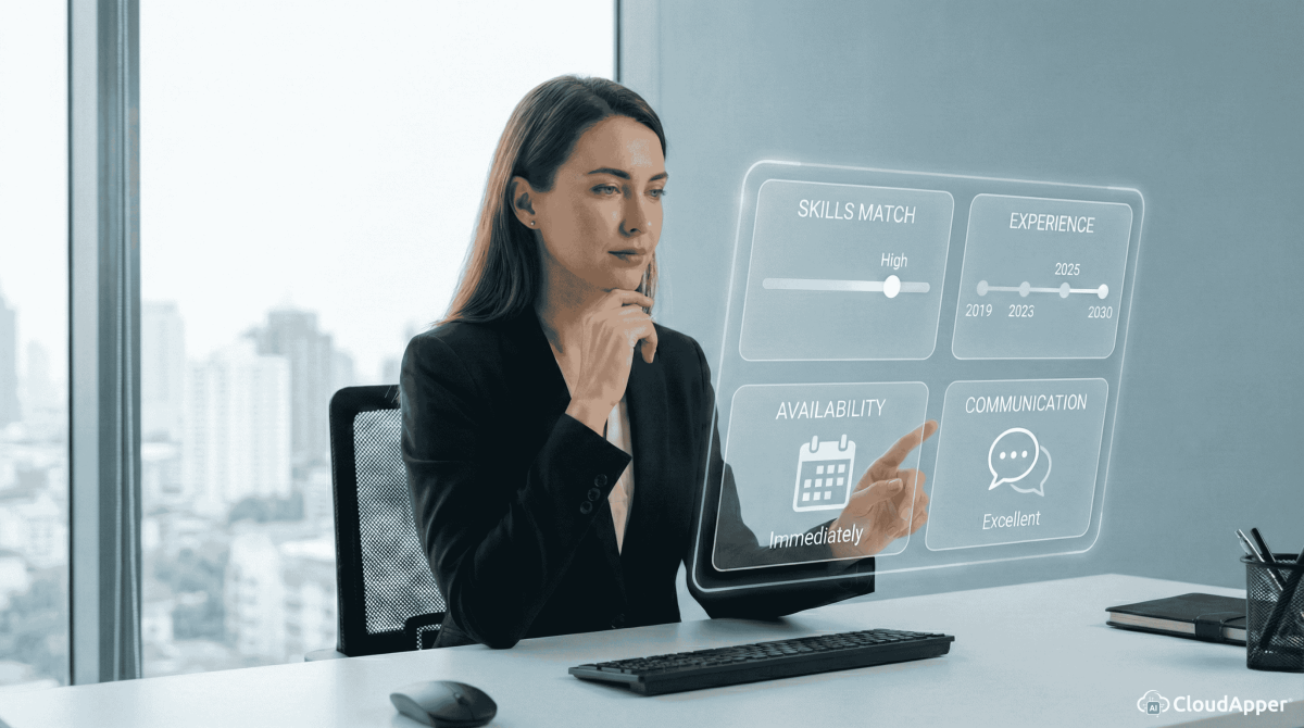 Transparent AI in HR showing a recruiter reviewing explainable AI insights while retaining control over hiring decisions