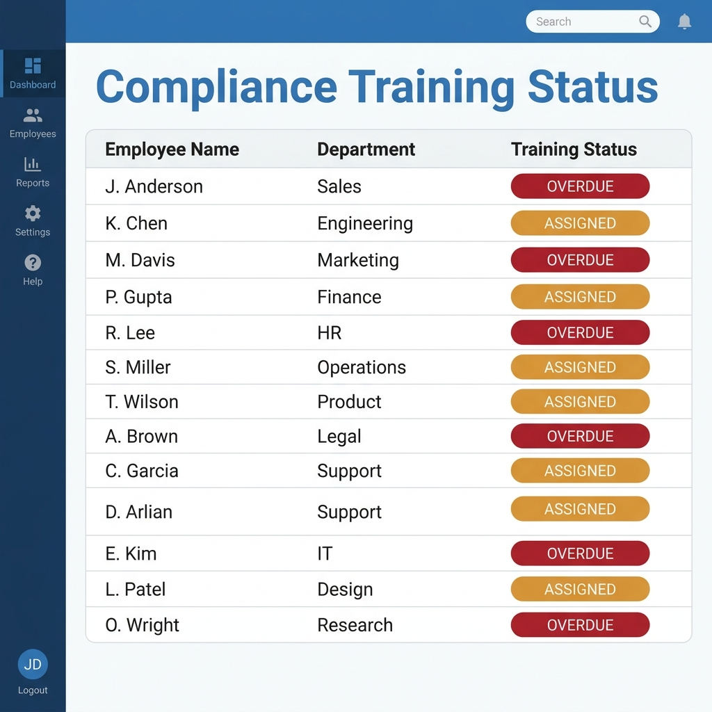 Workday training assignment stuck in overdue status report