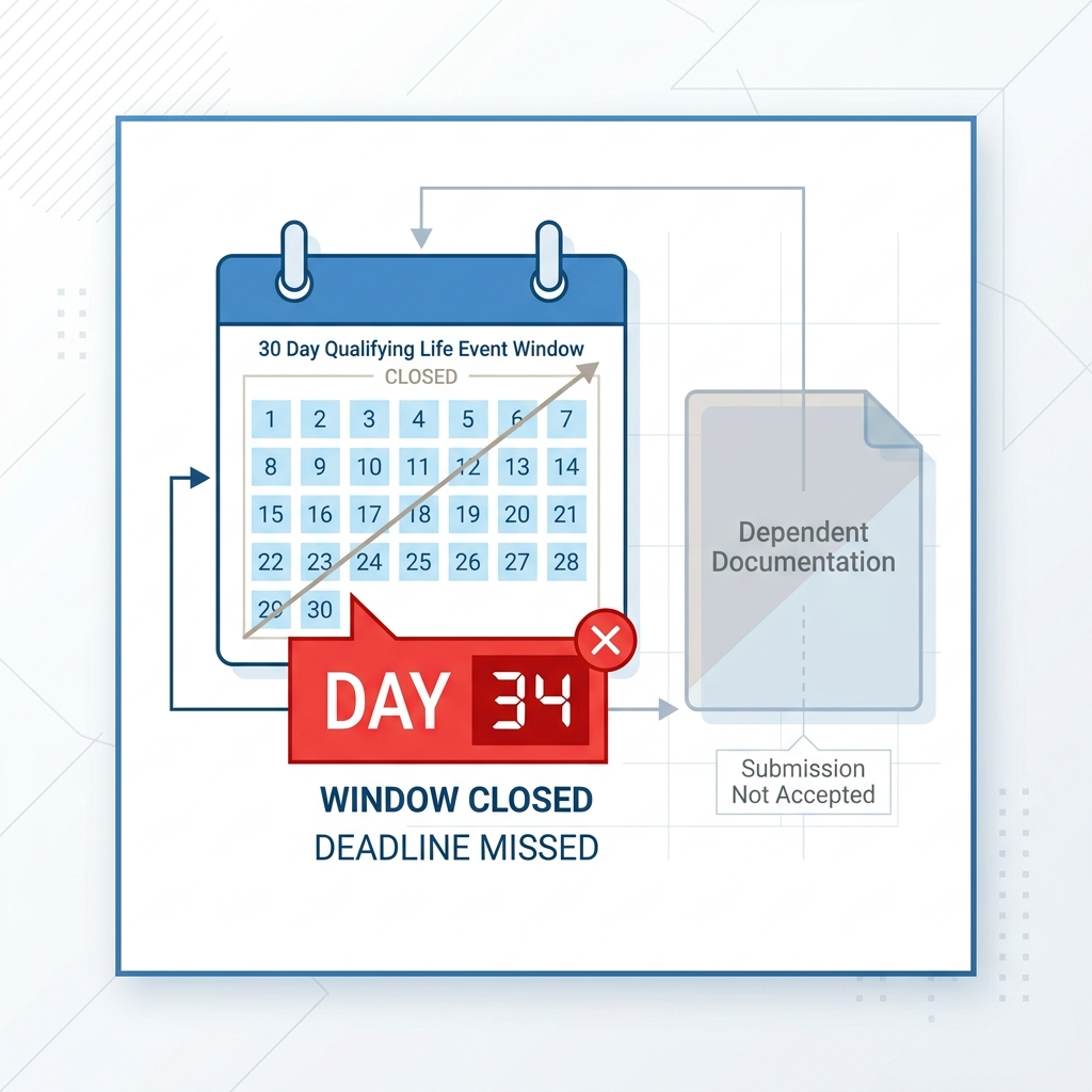 Workday qualifying life event window closing before employee submits documentation