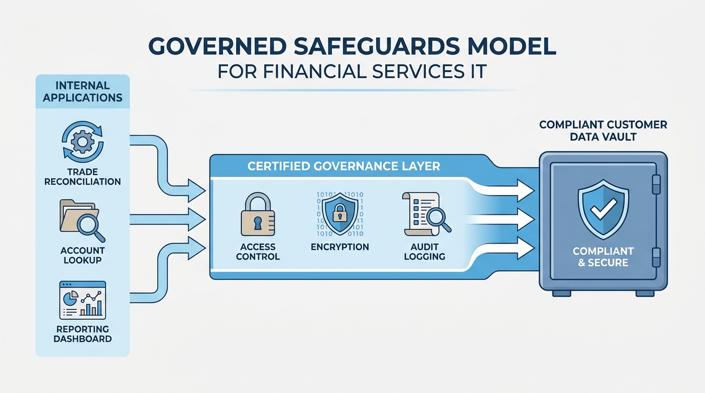 Governed safeguards model for financial services IT applications