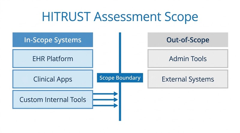 HITRUST scope definition process for internally built healthcare applications