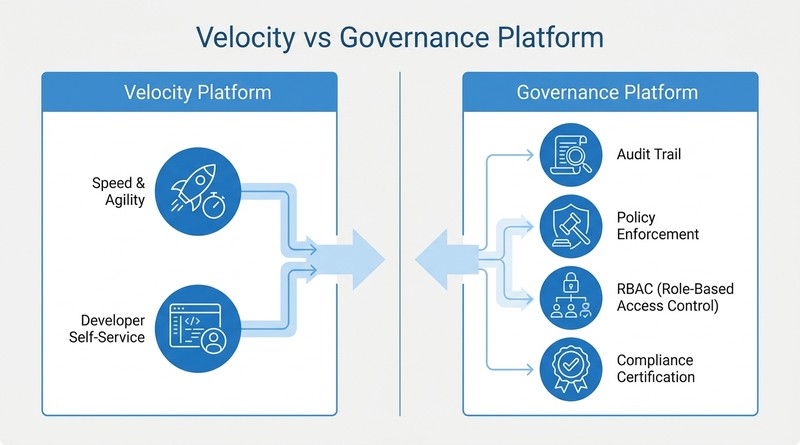 Internal developer platform governance controls compliance diagram enterprise