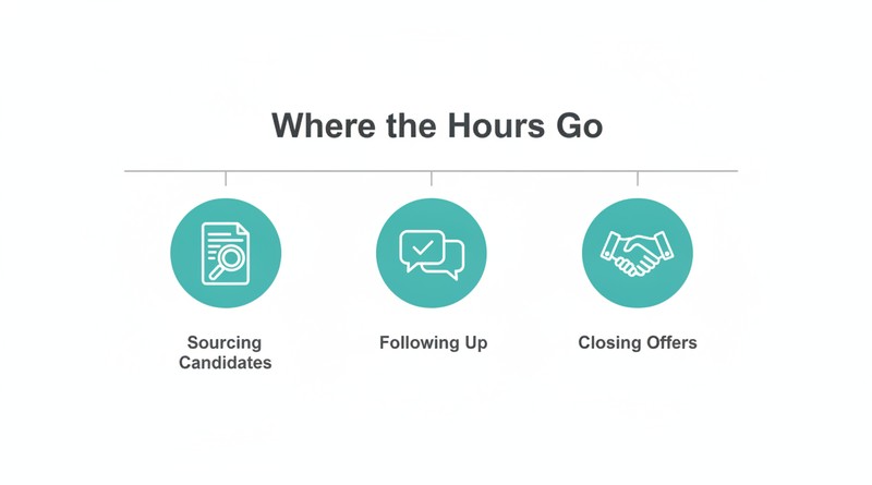 Recruiter hours saved from reducing phone screening hours going toward sourcing candidates, following up, and closing offers