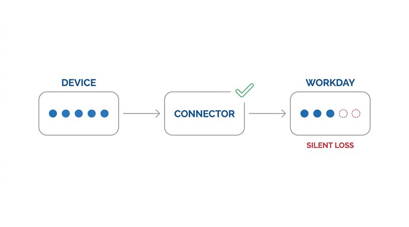 Punches lost between device and Workday despite connector success