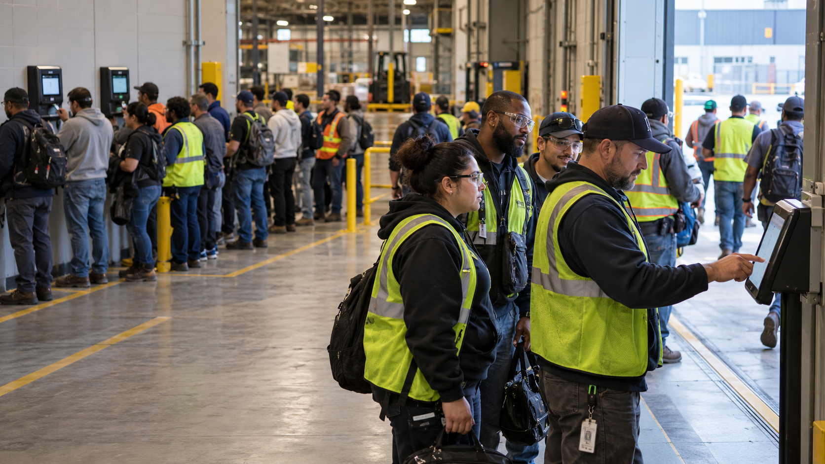 Bulk Punch In and Out at Shift Change: Clearing the Time Clock Line Without Paying for It