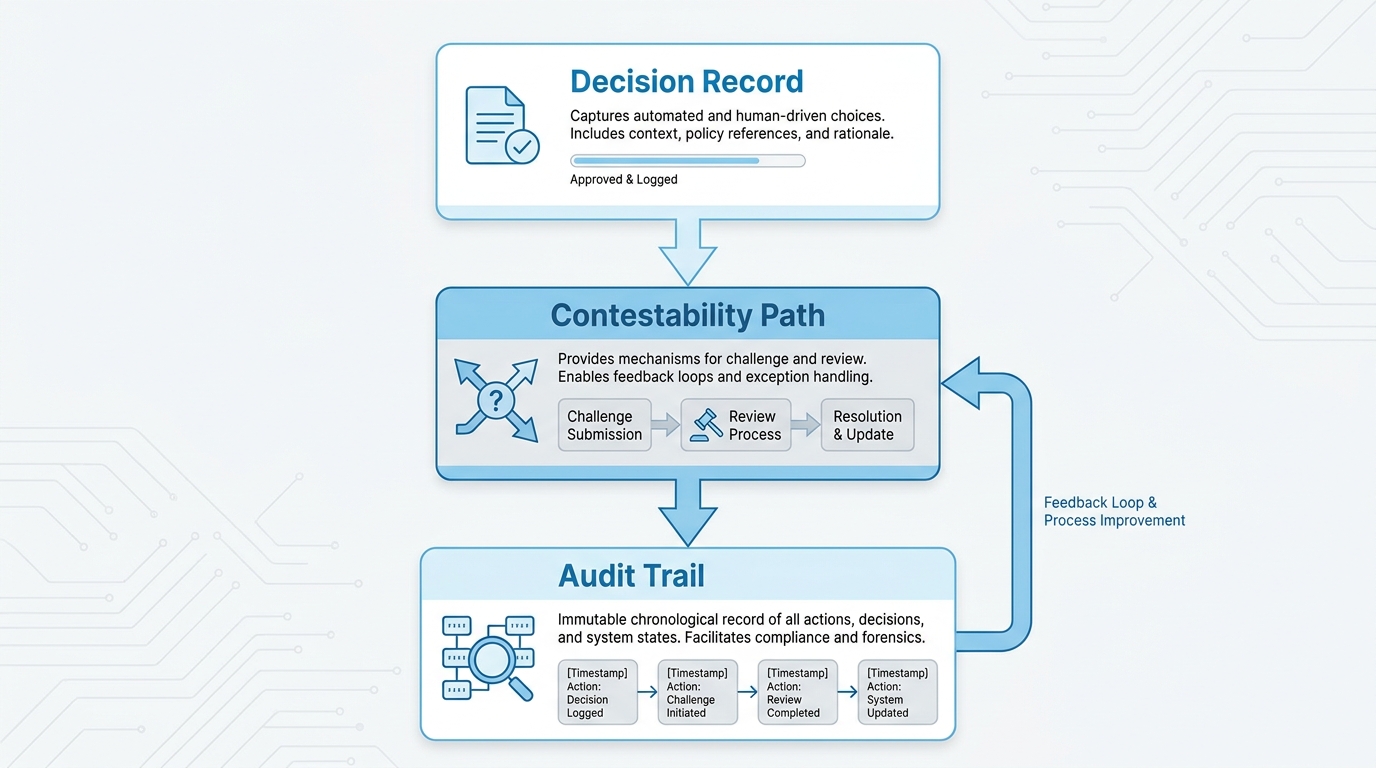 Governed application architecture contestability audit trail GDPR compliance