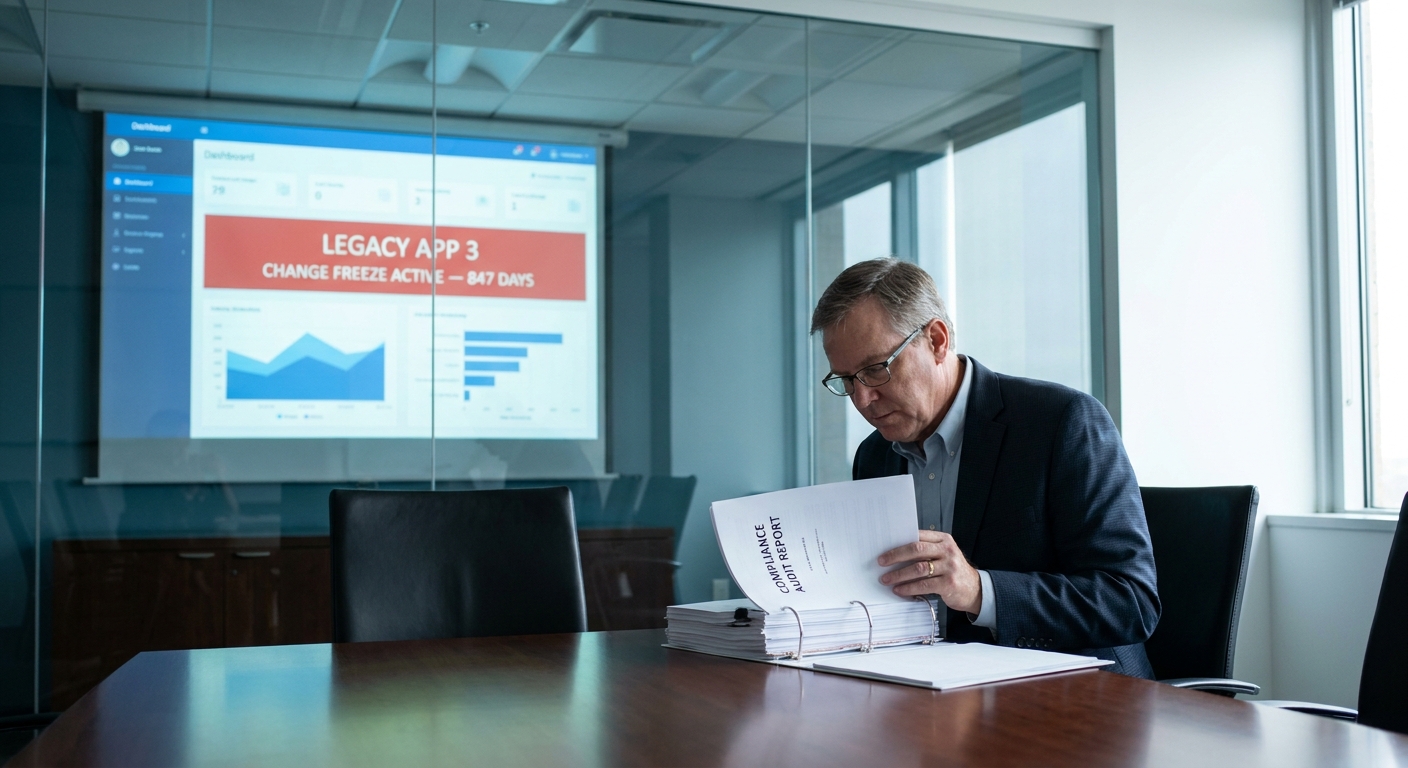 The Change Freeze on Your Legacy System Is Not a Control. It’s an Admission.