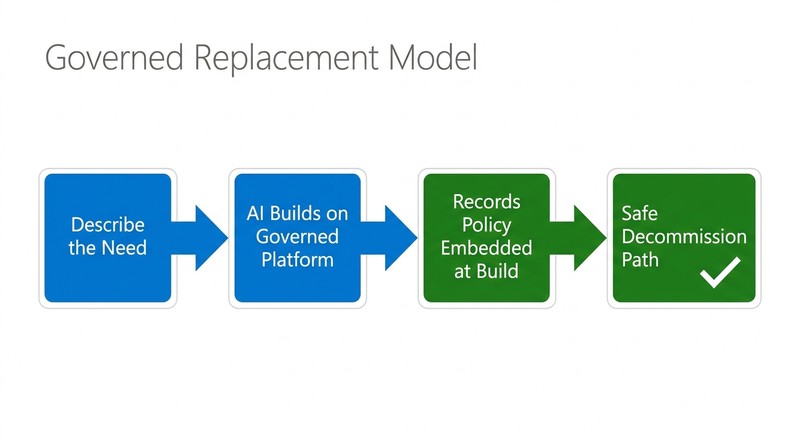 Governed application replacement prevents compliance evidence trap
