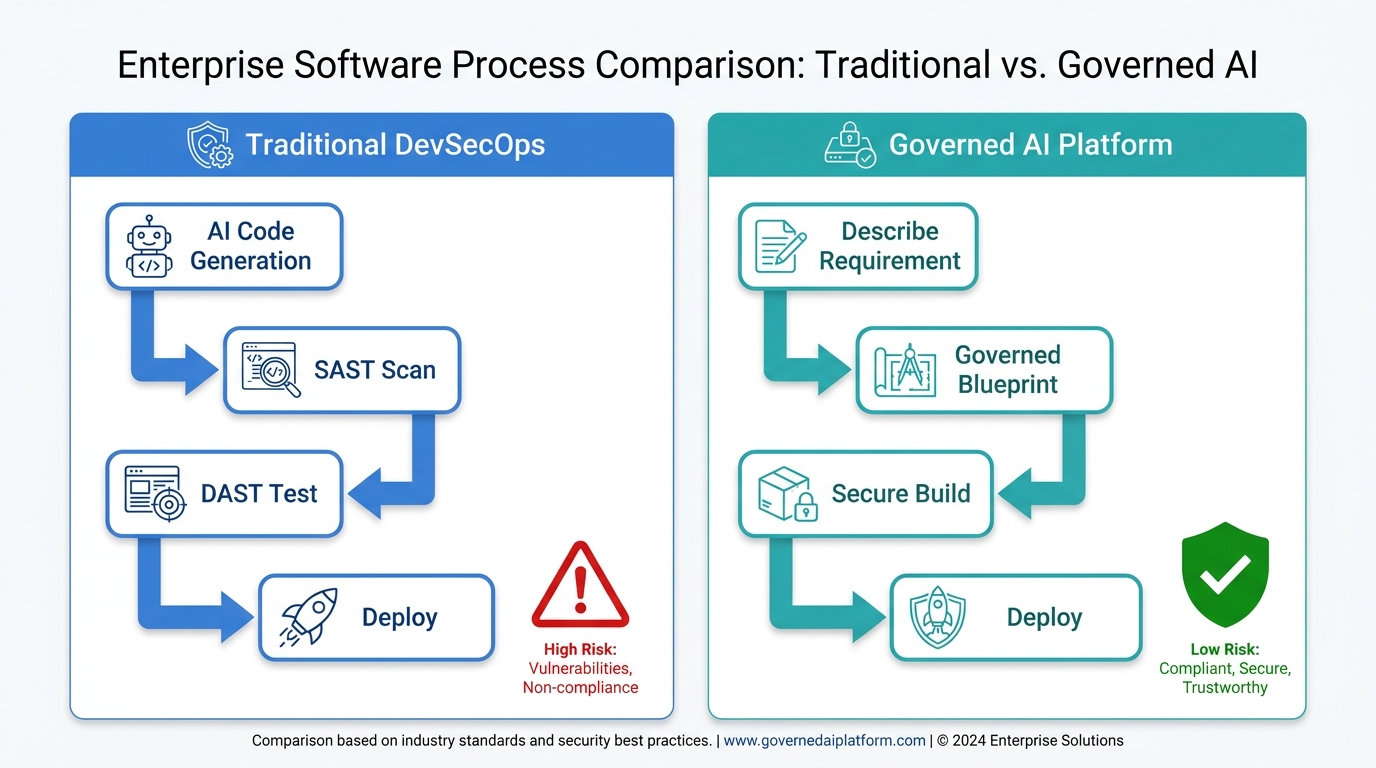 Governed AI development platform security architecture enterprise