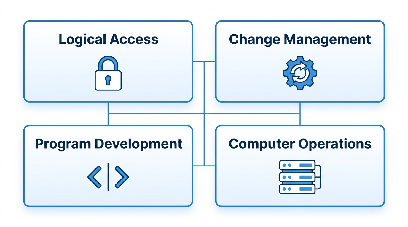 ITGC domains change management logical access enterprise application