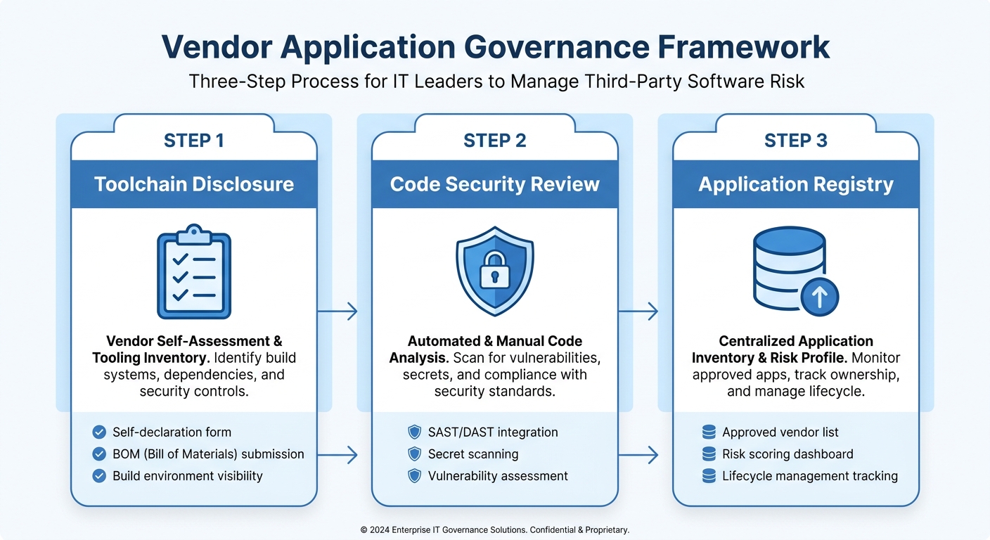Three-step framework for governing vendor-built internal enterprise applications