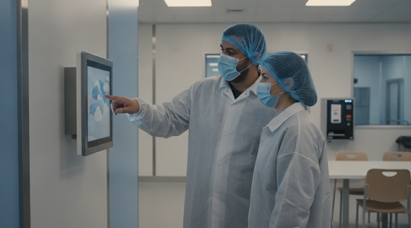 Workday display language for frontline workers at a kiosk