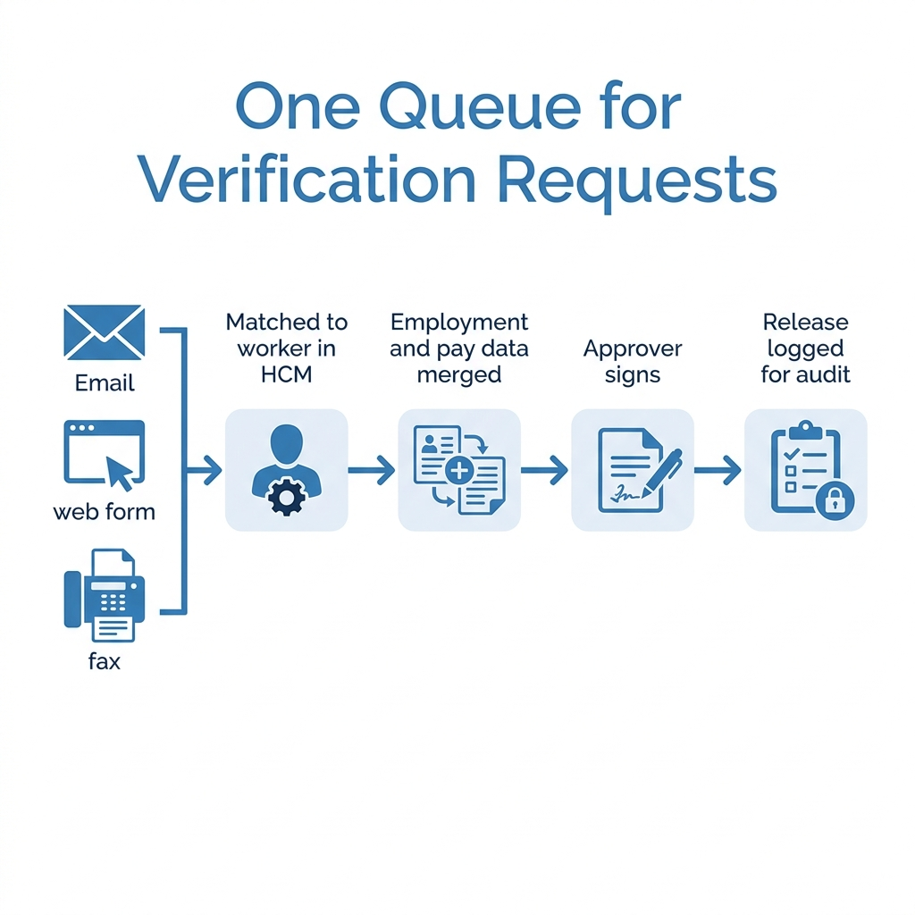 CloudApper iPaaS employment verification request queue workflow