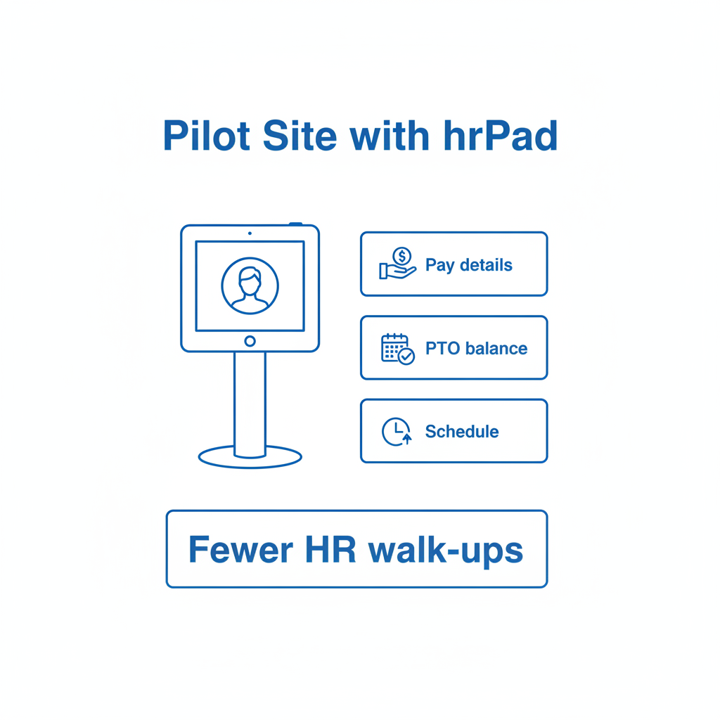 CloudApper hrPad kiosk at a Workday pilot site