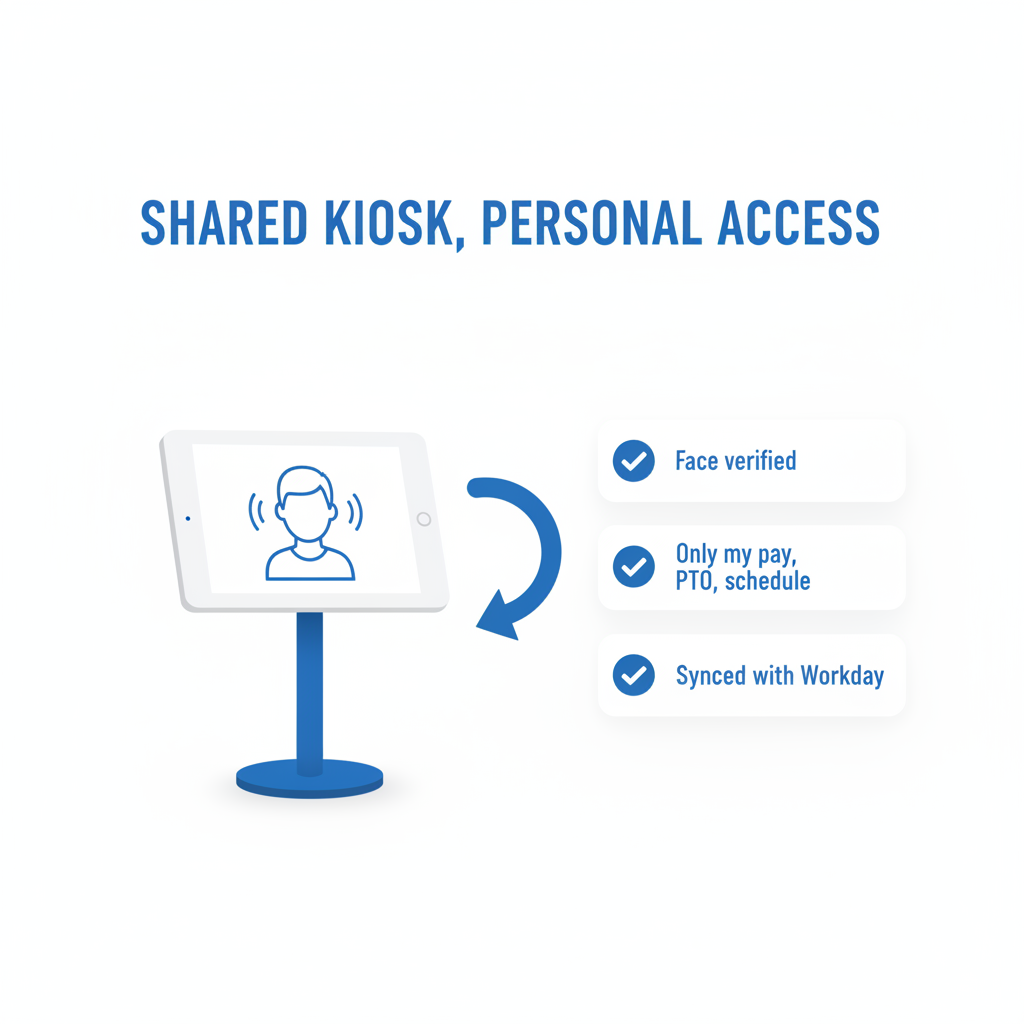 CloudApper hrPad face-verified Workday self-service kiosk