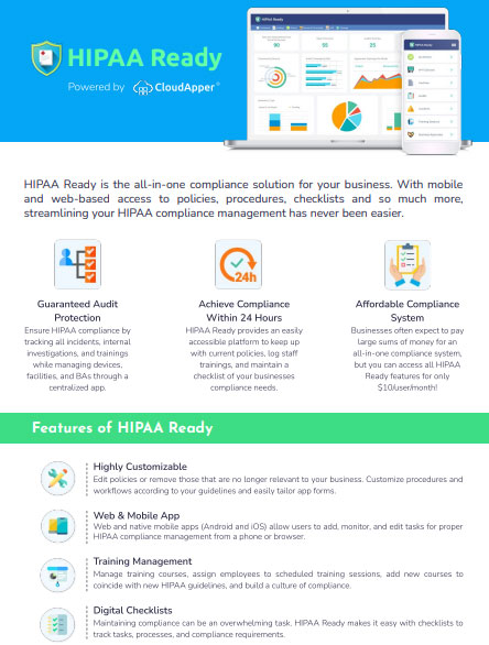 HIPAA Ready is the all-in-one compliance solution for your business