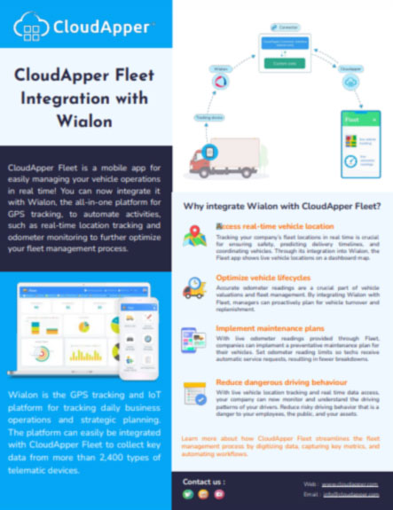 CloudApper Fleet integration with Wialon