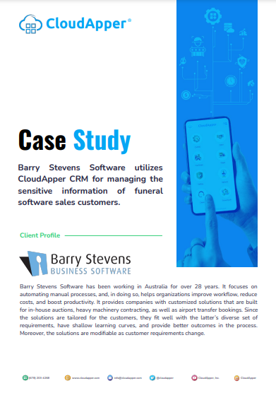 Barry Stevens Software Deploying CloudApper CRM for Managing Funeral Software Customers